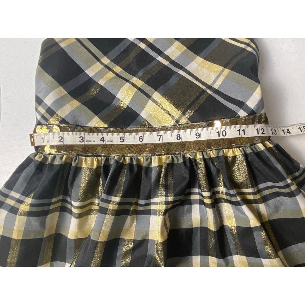 Bonnie Jean Girls Black and Gold Holiday Fit Flare Sequin Party Dress Size 14 - Picture 9 of 10